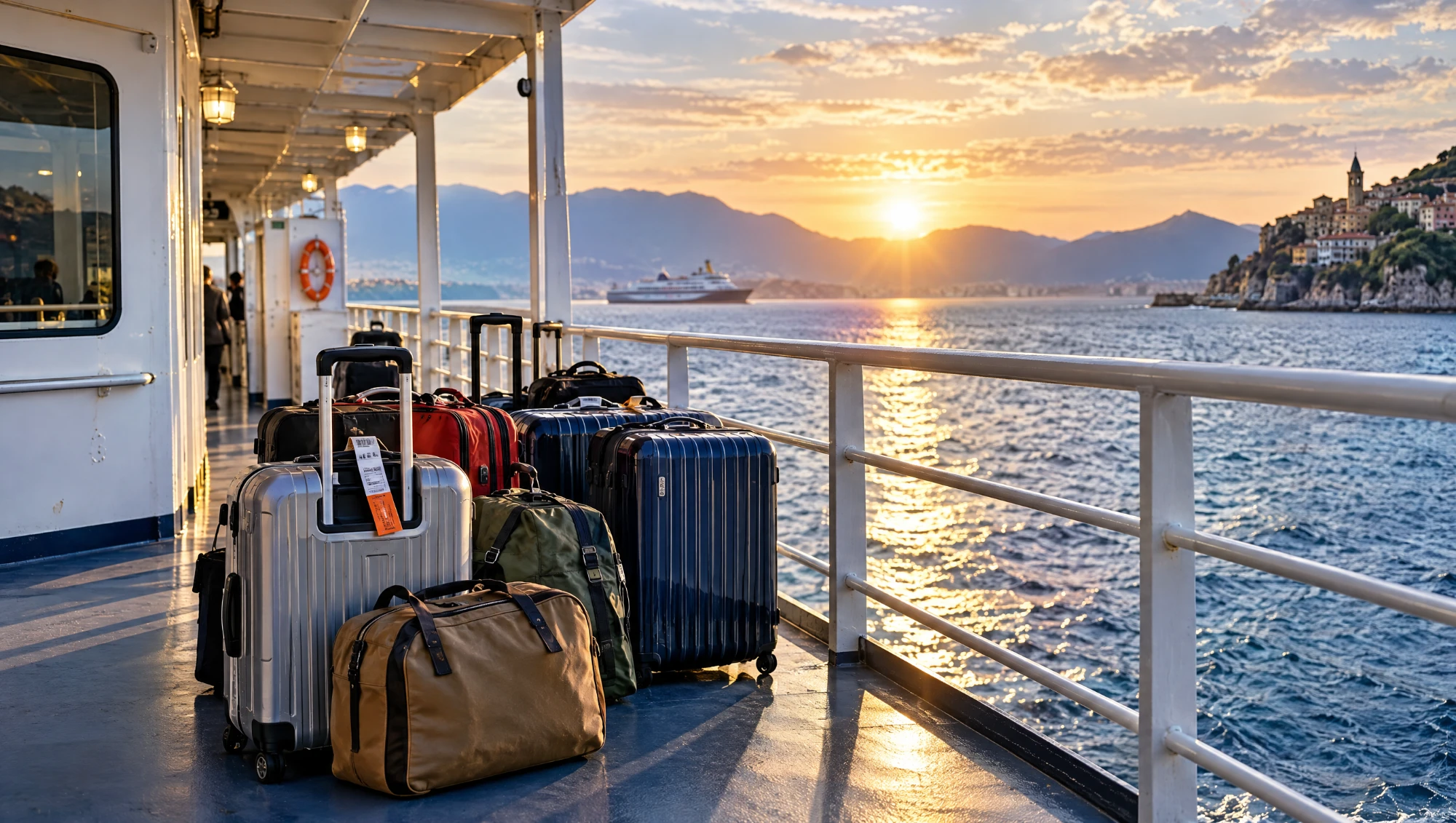 Luggage in a ferry cabin