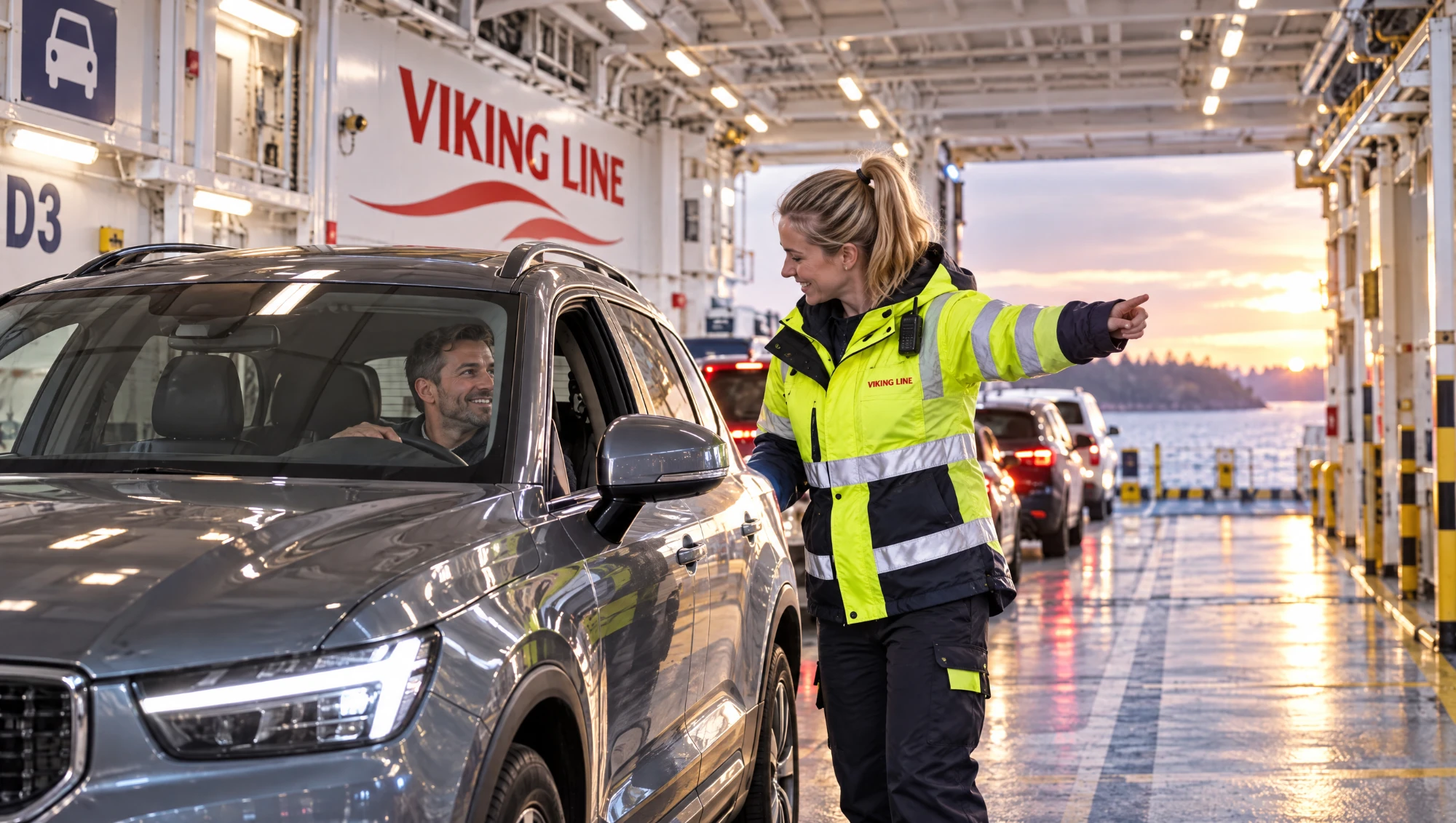 Cars on the vehicle deck