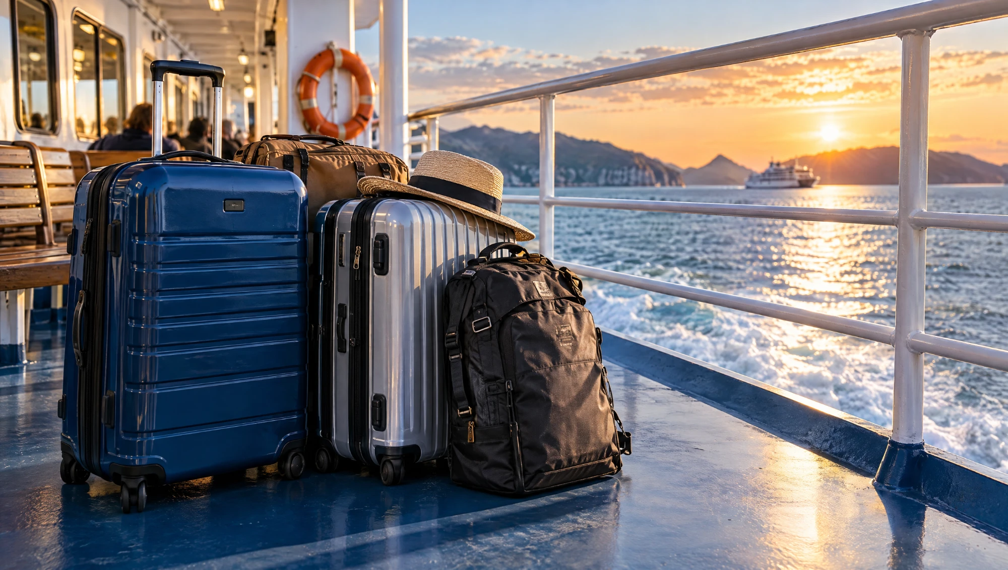 Luggage on board a ferry