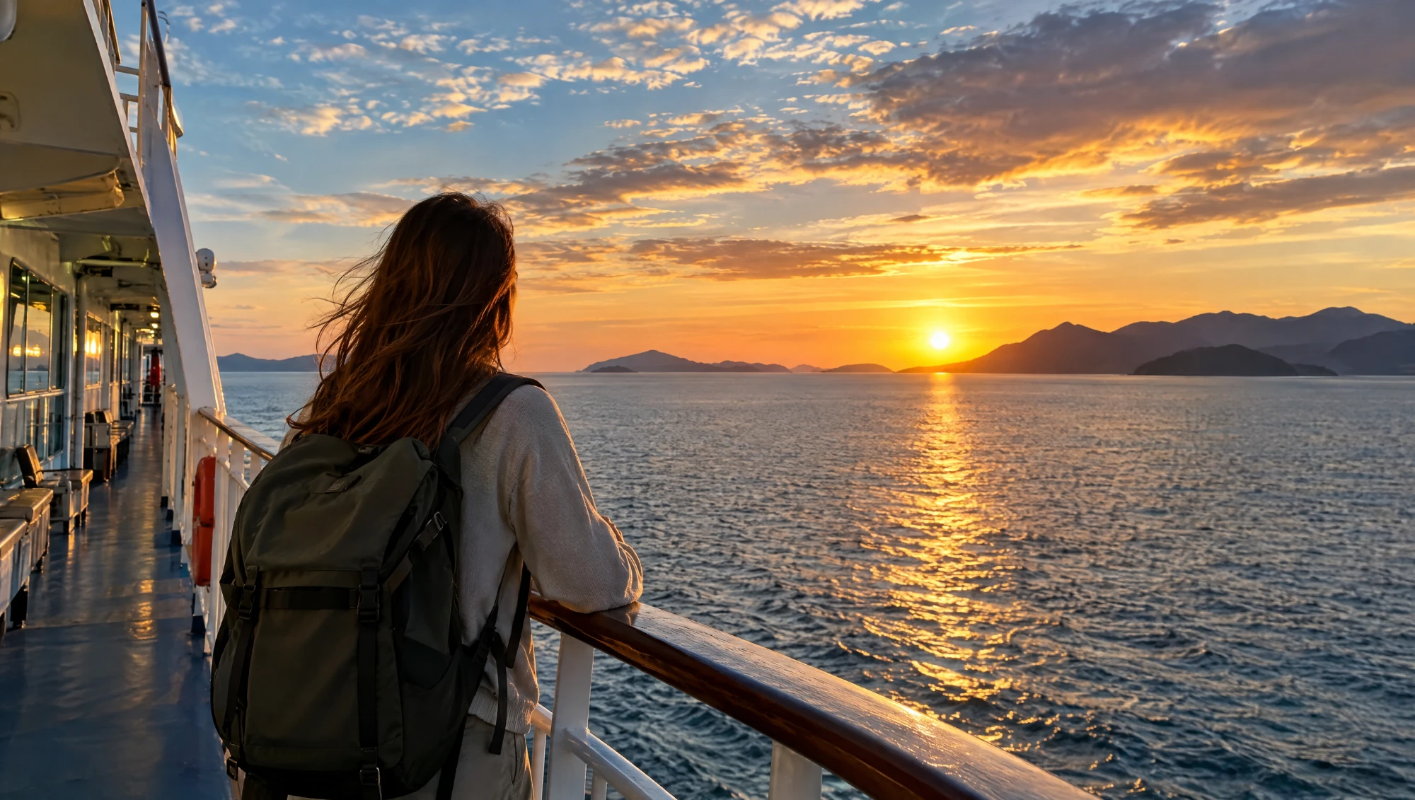 Passenger looking at the horizon